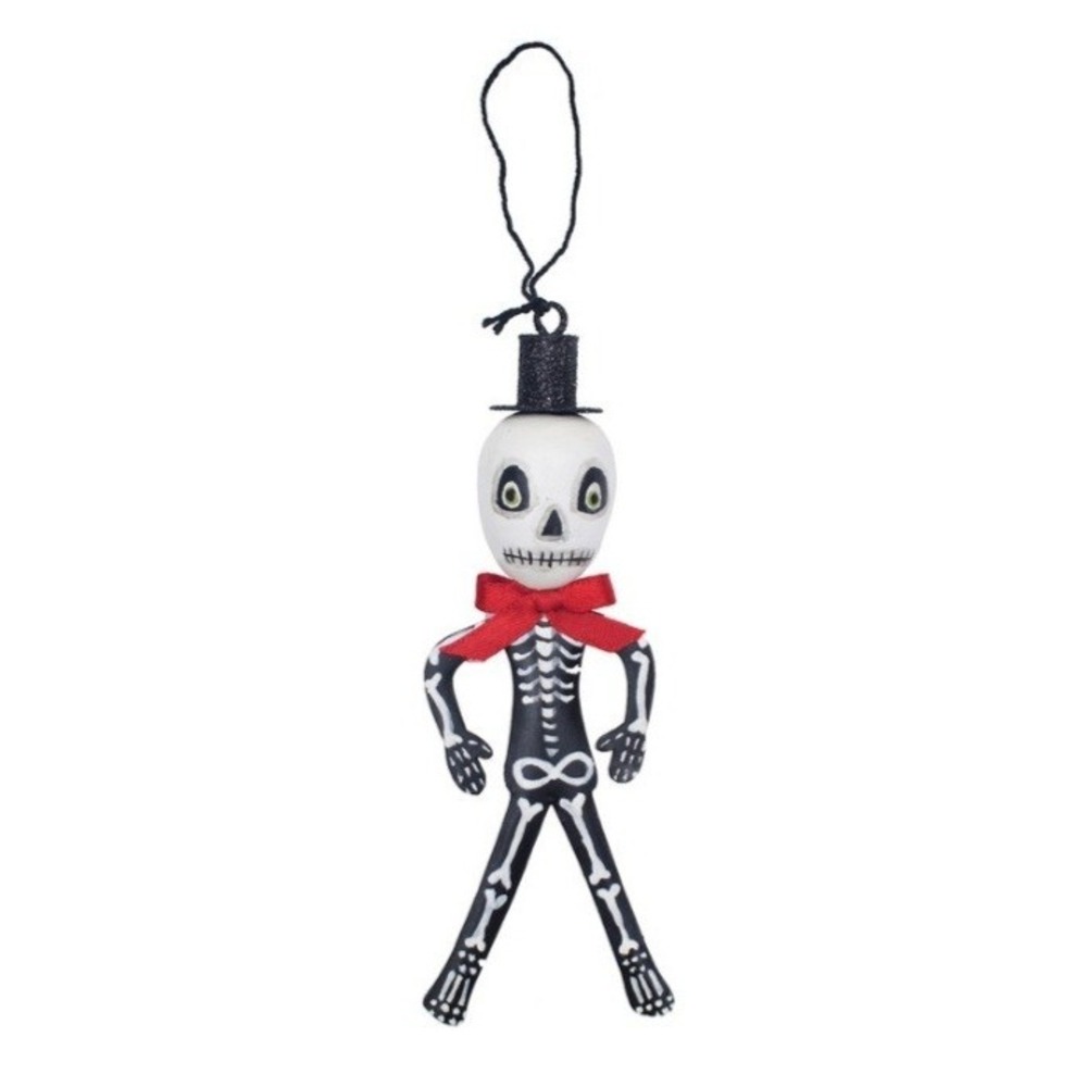 Ornament Joe Spencer Skelly Skeleton Gathered Traditions Halloween Tin NWT